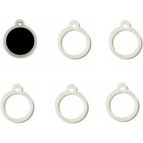 Dog Tag Silencer, Extra Large Silicone Round Protector for Pet ID Tags, 6 Pieces, Clear, Lightweight, Soundless