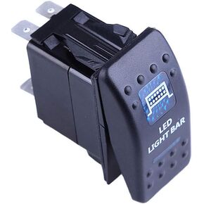 ESUPPORT Car Blue LED Bar Light Rocker Toggle Switch ON Off 12V 20A، 24V 10A