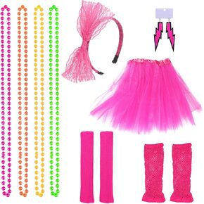 80s Costume Accessories Set, 80s Necklace 80s Gloves 80s Skirt 80s Tutu 80s Leg Warmers 80s Headband, 80s Accessories in Saudi Arabia