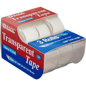 BAZIC 3/4" X 500" Transparent Tape (3/Pack)
