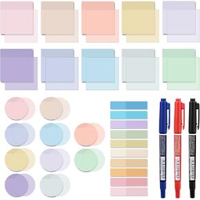 Book Annotation Kit with 1000 Sheets Transparent Sticky Notes 200 Pcs Annotation Tabs and 3 Markers for Bible Study Annotation Waterproof Clear Sticky Note Sticky Index Tabs