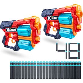 حزمة ناسفة Excel Xcess (عبوة من 2 48 سهمًا) من ZURU، مسدس رمي السهام الرغوي الأحمر X-Shot، مسدس ألعاب، أسطوانات دوارة مزدوجة، ألعاب للأطفال والمراهقين والبالغين (أحمر) in Kuwait