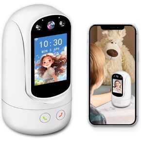 Indoor Two-Way Video Nanny Camera for Home, WiFi Baby/Pet/Cat/Dog/Bird Cam with Phone App 2.8-inch Screen Night Vision Voice Control AI Motion Detection for Baby Elderly Puppy