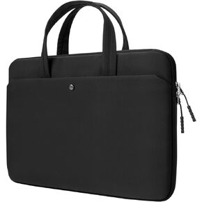15.6 inch Protective Laptop Sleeve Case for 15.6-Inch Laptop Computer Notebook, 16-Inch MacBook Pro, Slim Lightweight Computer Carrying Bag Cover Briefcase with Handle, Black