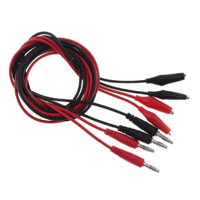 4pcs 4mm Banana Plug to Crocodile Alligator Clips 22AWG Pure Copper Test Leads Cable Kit for Multimeter Test Probe Electrical Test Wire 1M Black and Red