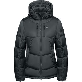 Little Donkey Andy Women's Warm Puffer Jacket Windproof Lightweiht Hooded Winter Coat Hiking Travel Ski