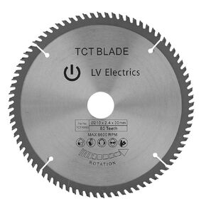 30mm Circular Saw Blade, 210mm 80 Teeth Bore Diameter Wood Cutting Blade with 3 O-Rings