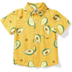 Phorecys Kids Big Boys Hawaiian Shirts Tropical Tops Button Down Short Sleeve Aloha Shirts