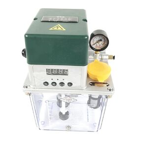 INTBUYING 110V Automatic Lubricating Oil Pump with Pressure Gauge, CNC Oil Pump with 3L Reservoir Capacity for Punching Lathe Cutting Milling Machine