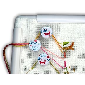 The set of 3 parking bobbins needle minders floss holders keeper Magnetic clips tightening floss Cross stitch parking bobbins fox embroidery frame scroll rod qsnap hoop Tension clips thread catcher in Saudi Arabia