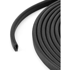 QWORK 50 Feet EPDM Rubber Edge Trim Seal Strip, Fits Edge 1/16" to 1/8"
