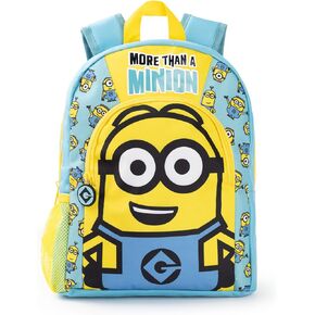 Minions Boys Backpack Dave Blue & Yellow Rucksack with Adjustable Straps All Over Print School Bag For Kids Movie Gift