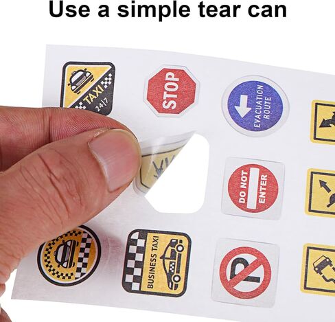 Toddmomy 10 أوراق لافتات الطرق ملصقات إشارات المرور ملصقات علامات الشوارع الشارات علامات النقل في الشوارع للأطفال مجموعة لعب البناء in Kuwait