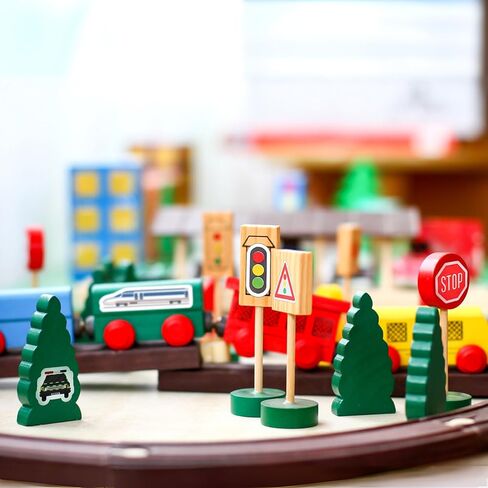 Toddmomy 10 أوراق لافتات الطرق ملصقات إشارات المرور ملصقات علامات الشوارع الشارات علامات النقل في الشوارع للأطفال مجموعة لعب البناء in Kuwait