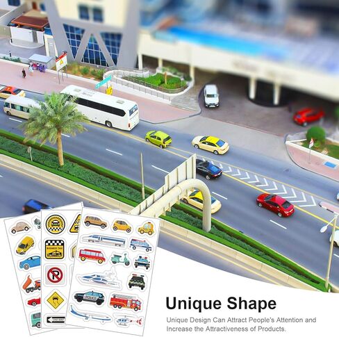Toddmomy 10 أوراق لافتات الطرق ملصقات إشارات المرور ملصقات علامات الشوارع الشارات علامات النقل في الشوارع للأطفال مجموعة لعب البناء in Kuwait