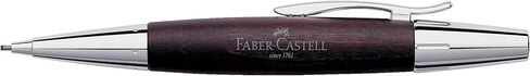 Faber-Castell Design E-Motion Pearwood Polished Chrome Dark Brown Mechanical Pencil 138381 in Saudi Arabia