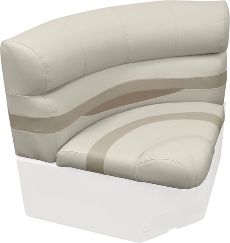Wise BM11028-1066 Premier Series Pontoon 28" Radius Corner Seat Cushion Set, Stone/Mocha Java/Khaki in Saudi Arabia