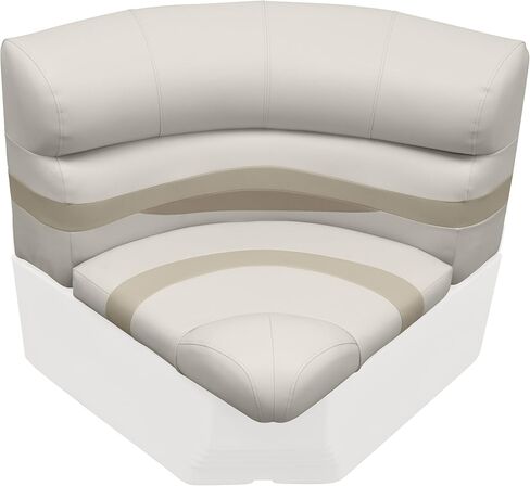 Wise BM11028-1066 Premier Series Pontoon 28" Radius Corner Seat Cushion Set, Stone/Mocha Java/Khaki in Saudi Arabia