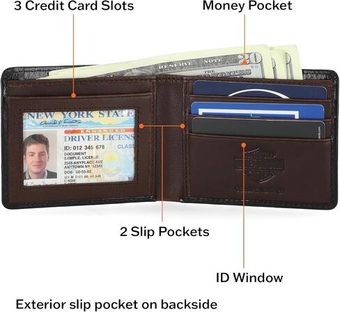 Harley Davidson Men's Leather RFID Blocking Billfold Wallet in Saudi Arabia