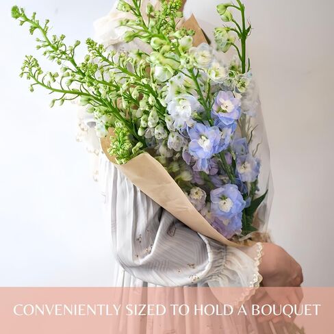 BBJ WRAPS أكمام زهور بنية للباقات، كيس ورقي لتغليف الزهور مقاوم للماء، غلاف زهور بلاستيكي شفاف لمستلزمات ترتيبات الزهور، 4.7 × 14 × 22 بوصة، 100 قطعة in Kuwait