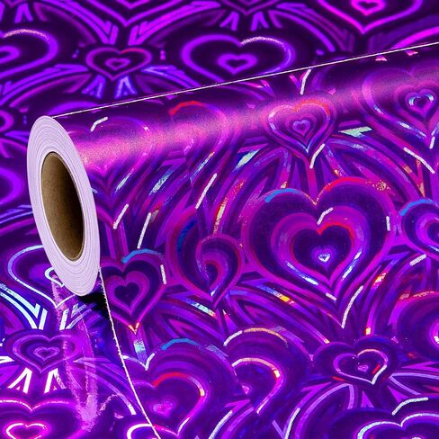 Homeral Pink Wrapping Paper Roll - Holographic Shiny Pink Galaxy for Birthday, Baby Shower, Bridal Shower, Wedding, Mothers Day, Valentines Day - Mini Roll - 17 Inch x 33 Feet in Kuwait