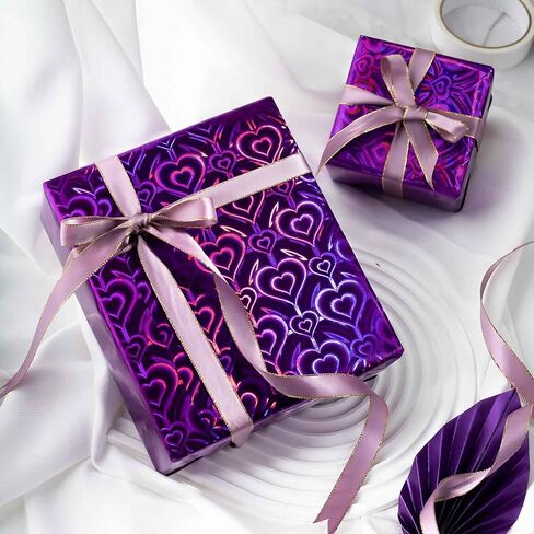 Homeral Pink Wrapping Paper Roll - Holographic Shiny Pink Galaxy for Birthday, Baby Shower, Bridal Shower, Wedding, Mothers Day, Valentines Day - Mini Roll - 17 Inch x 33 Feet in Kuwait