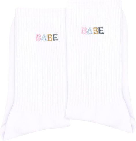 Babe Socks, Sweet Gift, Embroidered Socks For Men, Women, 1 Pairs - Couple Gift For For Girlfriend, Boyfriend, Wife, Husband, Fiancee, Fiancé. (106) in Saudi Arabia