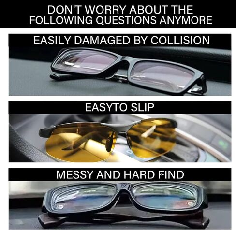 Bling Glasses Holder for Car Sun Visor, Sunglasses Mount with Crystal Rhinestones, Diamond Eyeglasses Hanger and Ticket Card Clip, Universal Auto Interior Accessories for Women Girls (Black) in Saudi Arabia