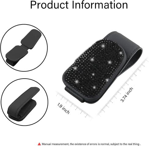 Bling Glasses Holder for Car Sun Visor, Sunglasses Mount with Crystal Rhinestones, Diamond Eyeglasses Hanger and Ticket Card Clip, Universal Auto Interior Accessories for Women Girls (Black) in Saudi Arabia
