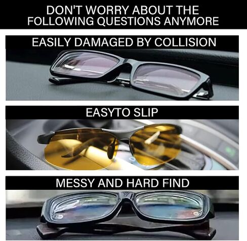 Bling Glasses Holder for Car Sun Visor, Sunglasses Mount with Crystal Rhinestones, Diamond Eyeglasses Hanger and Ticket Card Clip, Universal Auto Interior Accessories for Women Girls (Black) in Saudi Arabia