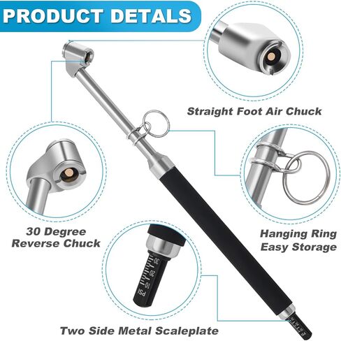 10-150PSI Tire Pressure Gauge Heavy Duty Air Gauge Tire Pressure with Two Side Aluminum Scaleplate, Dual Head Truck Tire Pressure Gauge (1 Pack) in Saudi Arabia