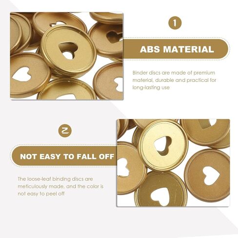 Toddmomy Paper Clips Binder Clips 35mm Book Binding Discs 24pcs Heart Loose Leaf Binder Rings Discbound Expansion Discs for Notepads Planners Extra Pages Notes Artwork Paper Clips Binder Clips in Saudi Arabia