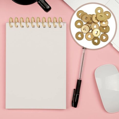 Toddmomy Paper Clips Binder Clips 35mm Book Binding Discs 24pcs Heart Loose Leaf Binder Rings Discbound Expansion Discs for Notepads Planners Extra Pages Notes Artwork Paper Clips Binder Clips in Saudi Arabia