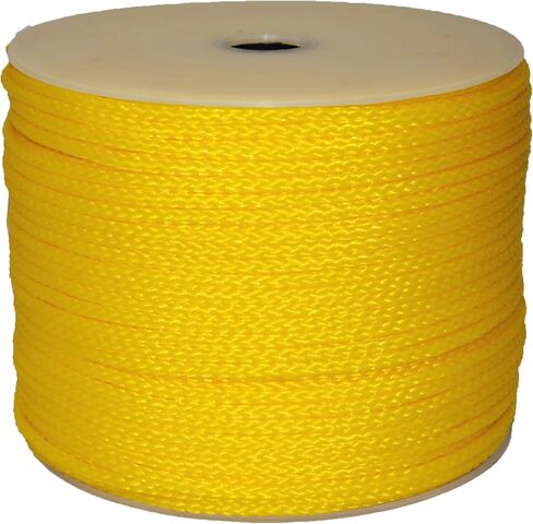 حبل T.W Evans Cordage 27-502 3/8 بوصة × 500 قدم، حبل بوليبرو مجوف، أصفر in Kuwait