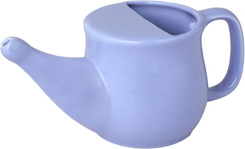 HealthGoodsIn Ceramic Neti Pot, Spill Proof with 5 Sachet Neti Salt, Microwave Safe, Holds 250 ML (8.4 FL Oz) (Beige) in Kuwait