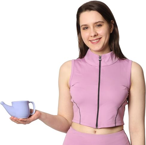 HealthGoodsIn Ceramic Neti Pot, Spill Proof with 5 Sachet Neti Salt, Microwave Safe, Holds 250 ML (8.4 FL Oz) (Beige) in Kuwait