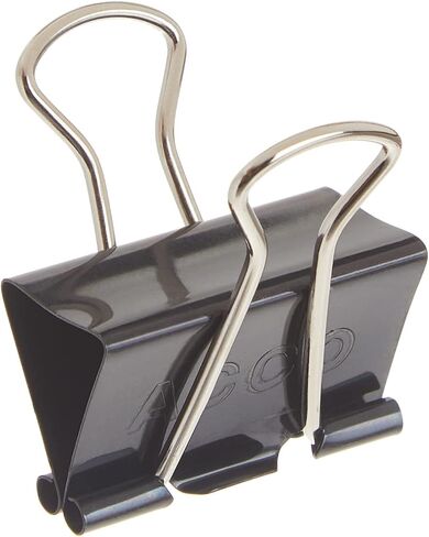 ACCO BRANDS 72020 Small Binder Clips, Steel Wire, 5/16 Cap, 3/4w, Black/Silver, Dozen in Saudi Arabia
