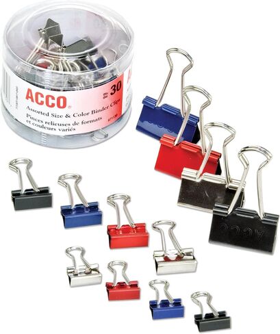 ACCO BRANDS 72020 Small Binder Clips, Steel Wire, 5/16 Cap, 3/4w, Black/Silver, Dozen in Saudi Arabia