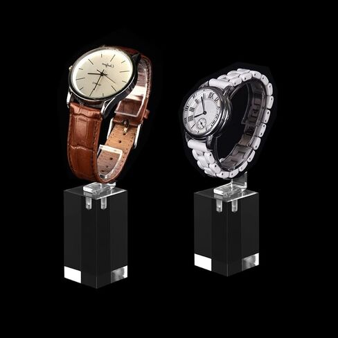 Watch Display Stand Plastic 10PCS Transparent Acrylic Wrist Watch Display Holder Bracelet Watch Display Rack Holder Stand for Men's Watch Home Organizer or Store Selling Shows (10PCS) in Saudi Arabia