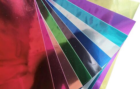 Premium 10 Sheets Mirror foil Board Sparkling Black Cardstock Reflective, Shiny Poster Board 12 x 12 inches 250GSM Use For Scrapbooking Paper Cutting Bending Or Shaping, 30cm in Kuwait