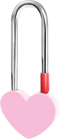 Keyless Love Lock Single Heart Padlock,Pink 3.5" 50mm Love Padlock for Lovelock Bridge, Wishing Tree(NO Key) in Saudi Arabia