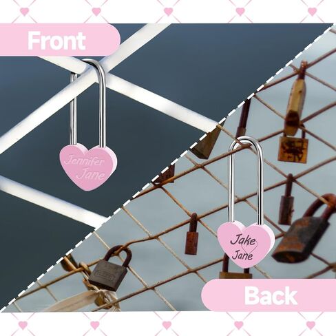 Keyless Love Lock Single Heart Padlock,Pink 3.5" 50mm Love Padlock for Lovelock Bridge, Wishing Tree(NO Key) in Saudi Arabia