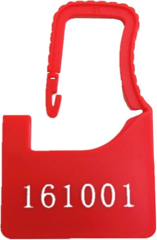 قفل أمان بلاستيكي مرقم، صغير، أحمر، 100 قطعة لكل حقيبة in Kuwait