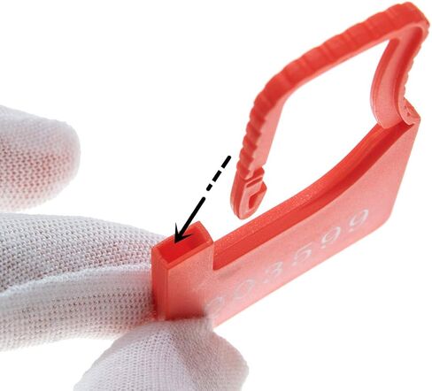 قفل أمان بلاستيكي مرقم، صغير، أحمر، 100 قطعة لكل حقيبة in Kuwait