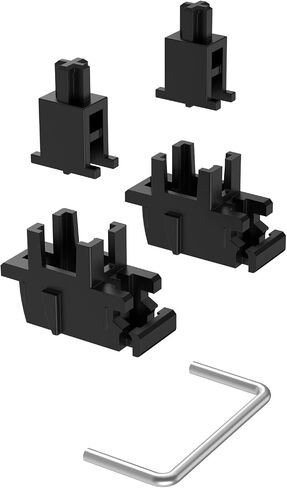 DUROCK Plate Mount Stabilizer V3, Innovative Pre-Clipped Stem for Minimum Wire Wobble 2U 6.25U 7U Keyboard Stabilizers (V3 Black Silver 80% Kit) in Saudi Arabia