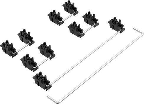 DUROCK Plate Mount Stabilizer V3, Innovative Pre-Clipped Stem for Minimum Wire Wobble 2U 6.25U 7U Keyboard Stabilizers (V3 Black Silver 80% Kit) in Saudi Arabia