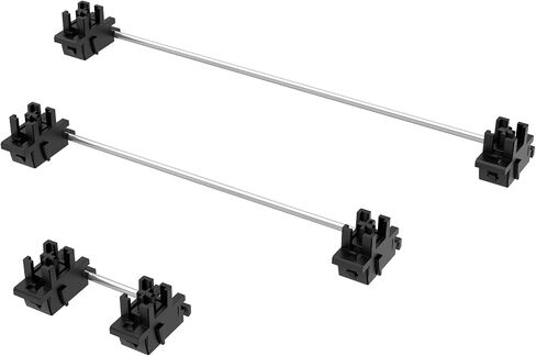 DUROCK Plate Mount Stabilizer V3, Innovative Pre-Clipped Stem for Minimum Wire Wobble 2U 6.25U 7U Keyboard Stabilizers (V3 Black Silver 80% Kit) in Saudi Arabia