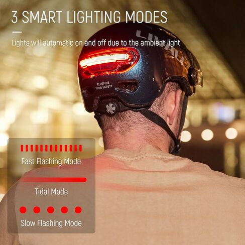 LIVALL L23 Smart Bike Helmet with LED Lights & Removable Visor, NTA8776 CPSC Certified, Bike Helmet with Fall Detection for Adults Men Women, Bicycle Helmet for Commuter E-Bike Scooter Skateboard in Kuwait