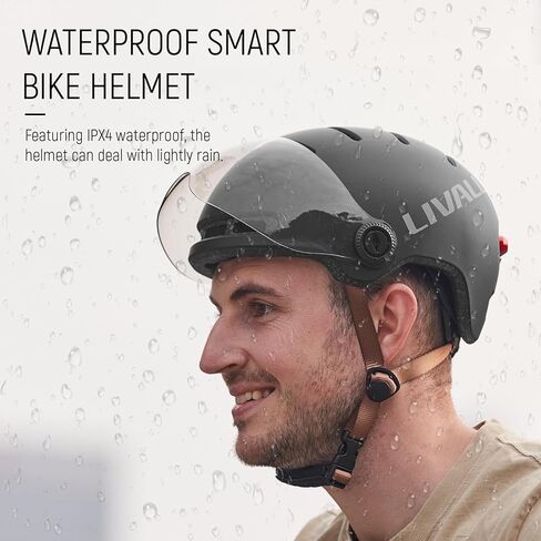 LIVALL L23 Smart Bike Helmet with LED Lights & Removable Visor, NTA8776 CPSC Certified, Bike Helmet with Fall Detection for Adults Men Women, Bicycle Helmet for Commuter E-Bike Scooter Skateboard in Kuwait