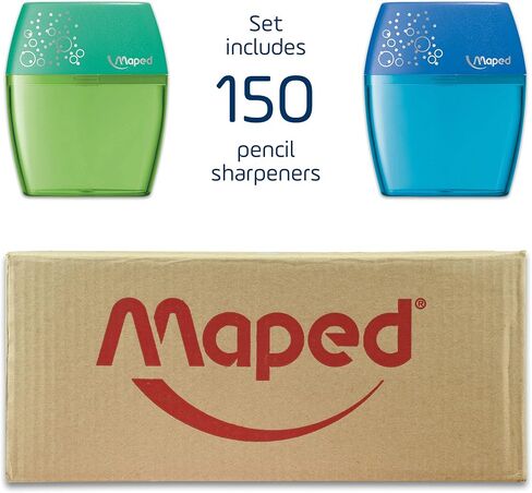 Maped Shaker 2-Hole Pencil Sharpener - 20-Pack - Precise Sharpening - Durable & Portable - Compact Design, Steel Blades - Ideal for Students in Saudi Arabia